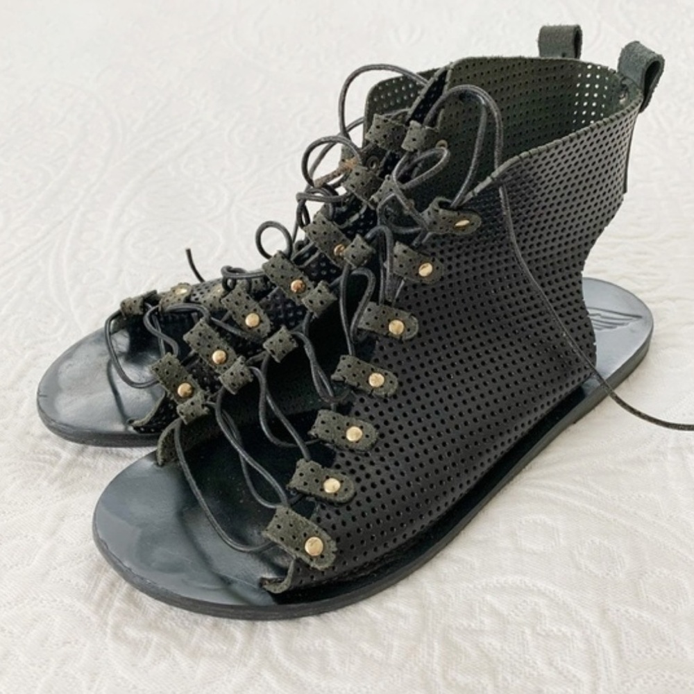 Ancient Greek sandals gladiator lace up‎ sandal 36 Handmade in Greece $269